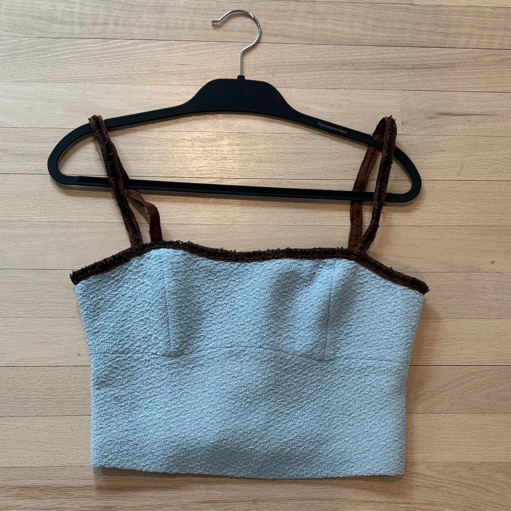 Amanda Uprichard Brown and Light Blue Tank Top